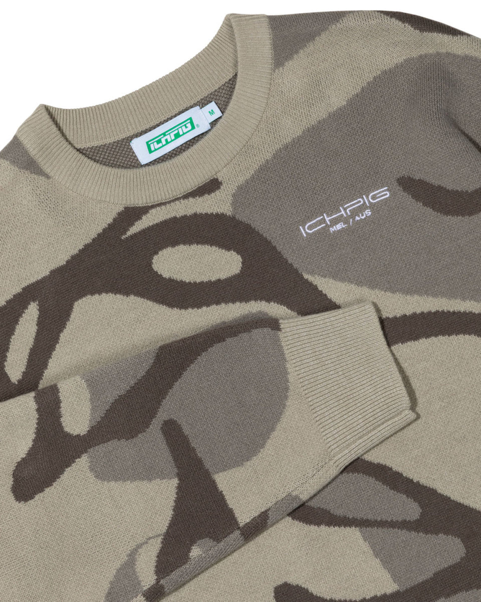 Ichpig Glyph Knitted Crew Desert – Jimmys Skate & Street
