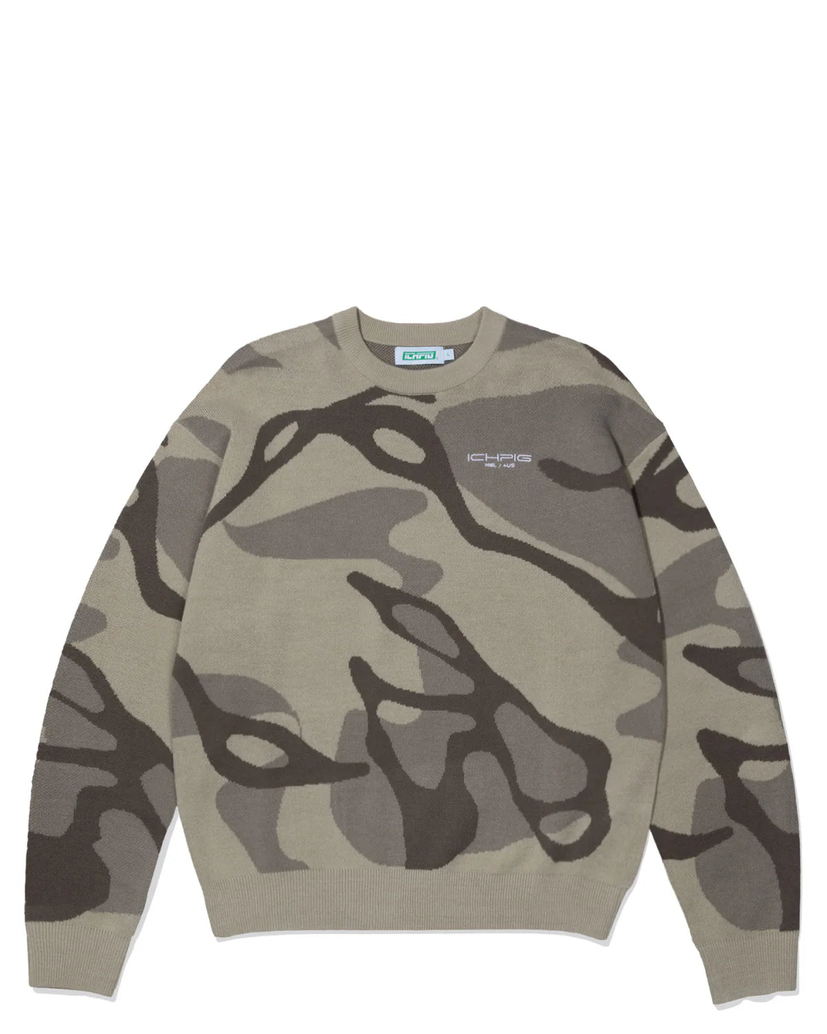 Ichpig Glyph Knitted Crew Desert – Jimmys Skate & Street Ichpig Glyph Knitted Crew Desert – Jimmys Skate & Street